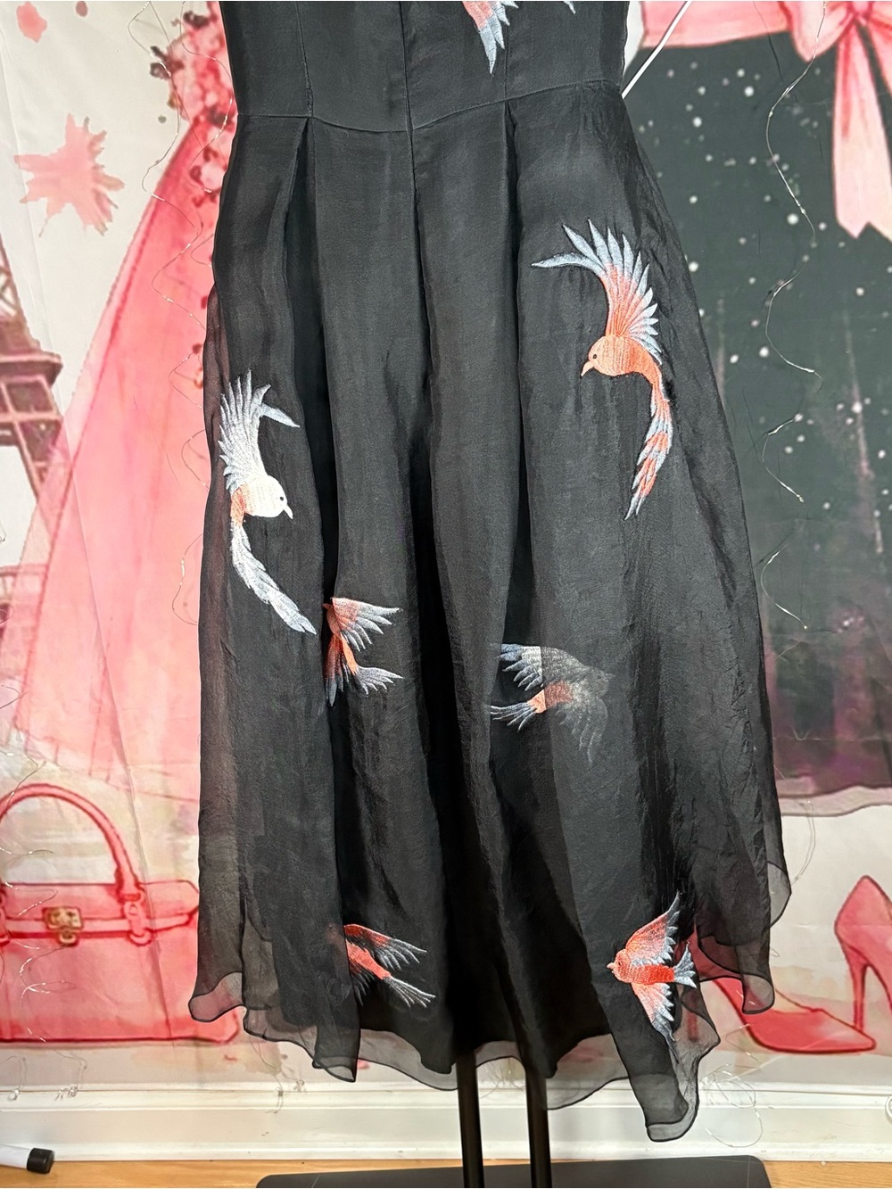 AGAATI Whispering Wings Silk Organza Embroidered Gown dress Sz SX price $625 - Picture 8 of 15